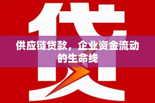 海端供应链贷款，企业资金流动的生命线