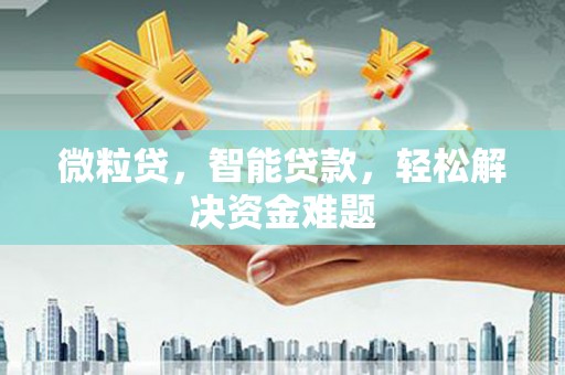 大名微粒贷，智能贷款，轻松解决资金难题